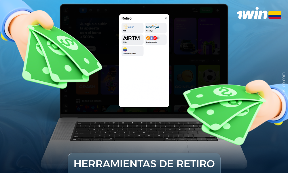 Los jugadores de Colombia pueden retirar dinero de 1Win a través de instrumentos de pago locales y criptomonedas