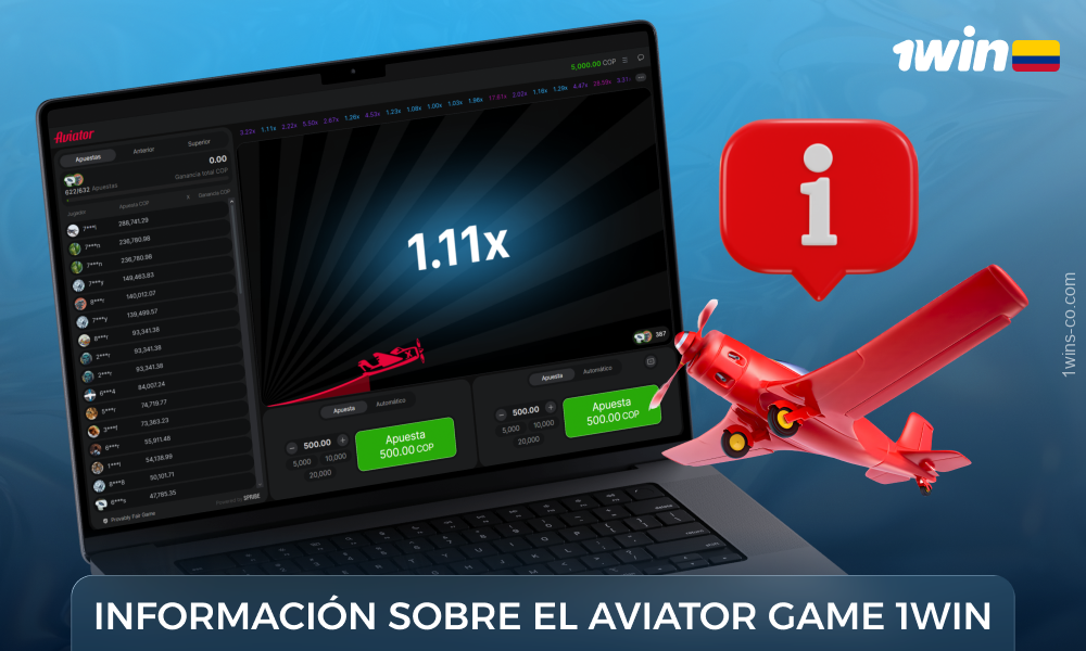 Juego Aviator 1WIN con resultados justos basados en un generador de números aleatorios